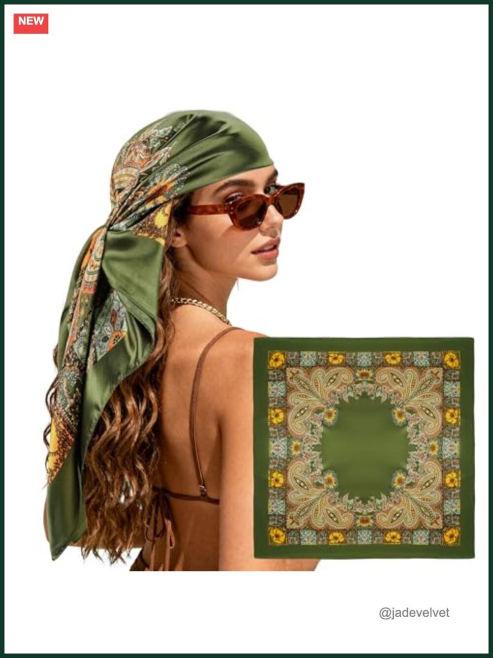 Large 35 Inch Satin Like Silk Square Head Scarf Bandana for Women
